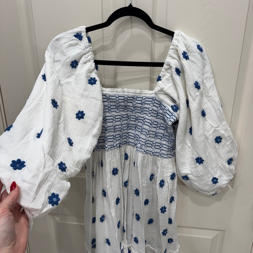 Free People White and Blue Floral Dress - Picture 13 of 14